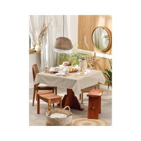 Toalha de Mesa Teka Elegance Renda 140cm x 220cm
