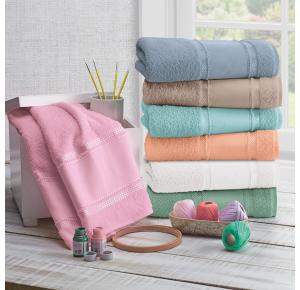 Toalha de Lavabo Rosa - Para Pintar -  Teka Criativa Valentine - 360g/m²
