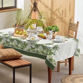 Toalha De Mesa Estampada Folhagem Palmeiras - Teka Basic - 140cm x 250cm