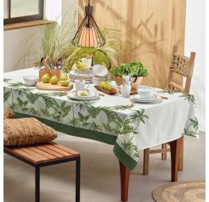 Toalha De Mesa Estampada Folhagem Palmeiras - Teka Basic - 140cm x 250cm