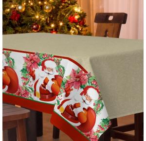 Toalha de Mesa Teka Elegance Natalina Noel 140cm x 140cm