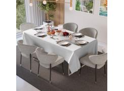 Toalha de Mesa Teka Champanhe Magnum 8 Lugares